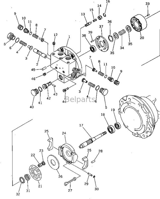 20S-60-22101 Silnik jezdny Assy Mini koparka Pc40-5 Napęd końcowy Komatsu