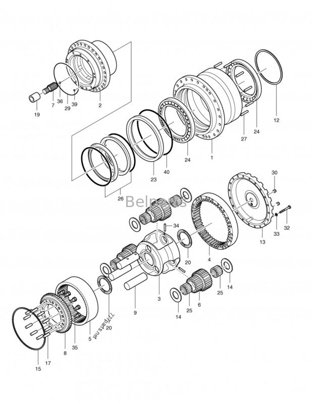 Ostatni napęd DX255LC części zamienne do koparki Doosan Hydraulic Travel Motor DEVICE K1011413A