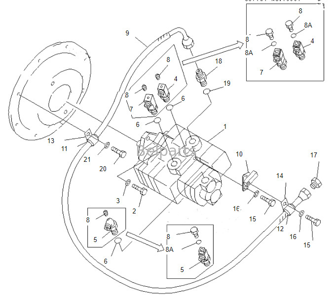 Koparka Belparts Pc50mr-2 Pc50 Pc50uu-2 Pc55 Pc58 Pompa główna 708-3S-00461 20U-60-21210 Pompa hydrauliczna do Komatsu
