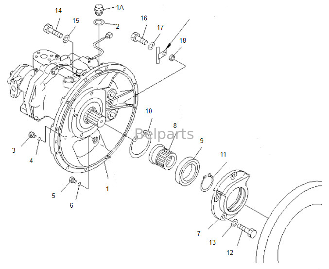 Koparka Belparts Pc100-6 Pc120-6 Pc120-2 Pc100 Pompa główna 708-1L-00070 Pompa hydrauliczna do Komatsu