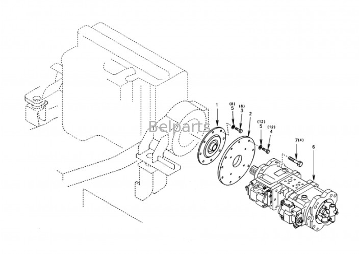 Belparts Excavator  360 ec360 ec210blc ec460 koparka hydrauliczna pompa główna assy SA 7220-00700