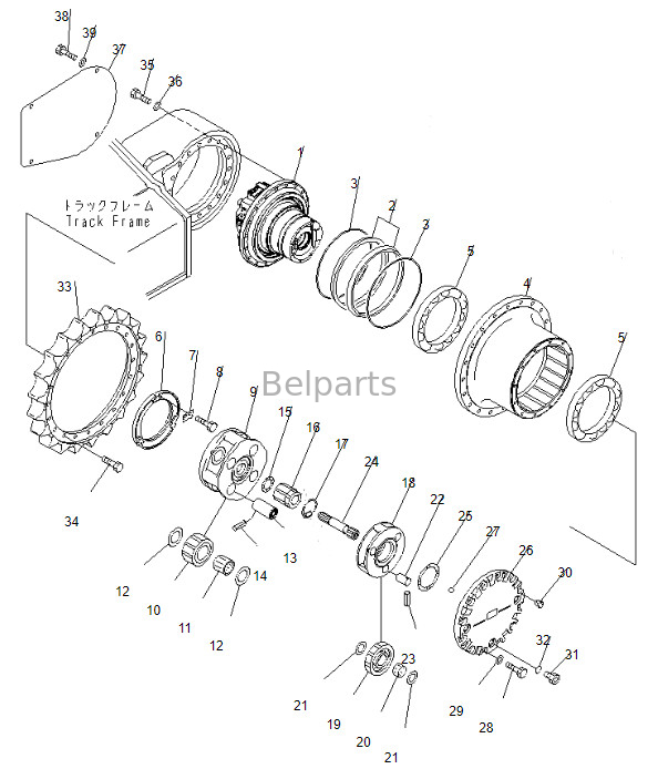 Koparka Travel Motor Assy PC200-8 Final Drive 708-8F-00250 Dla Komatsu