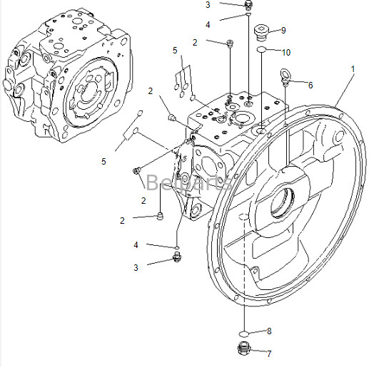Części bellowe Główna pompa koparki PC400-7 Główna pompa hydrauliczna 708-2H-00026 708-2H-00022 708-2H-00460 dla komatsu