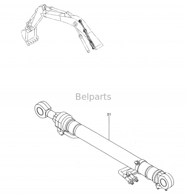 Części koparki hydrauliczne EX270-5 EX270LC-5 EX280LCH-5 Boom Arm Bucket Cylinder Assy dla Hitachi 9147235 9147237
