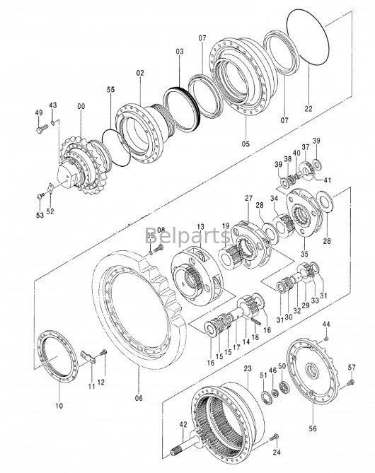 Części koparki silnik podróży assy dla Hitachi ZX470-5G Final Drive Assy 9298565 9251680 9263595