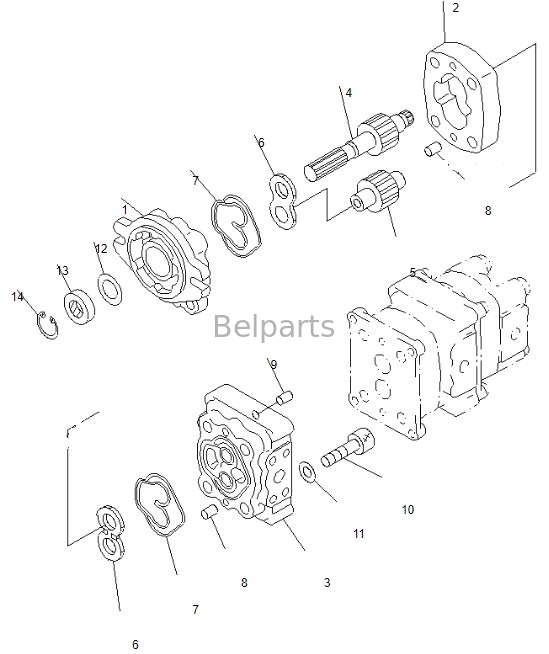 PC50MR-2 9086 Główna pompa koparki Belparts dla pompy hydraulicznej Komatsu 708-3S-00461 705-41-08090