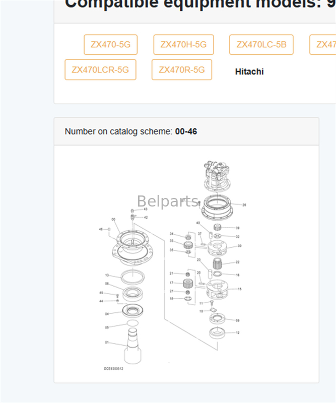 Drzewna obudowa koparki Swing Gearbox ZX470 Gear Reduction Gearbox 9300512 dla Hitachi