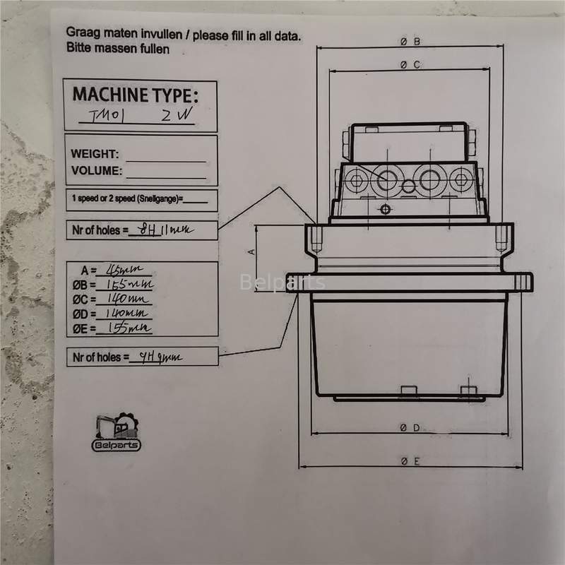 Hitachi ZX18 IHI 10F2 CX18 Kubota15 SK1.5 Grabarz Silnik hydrauliczny dla TM01 Final Drive