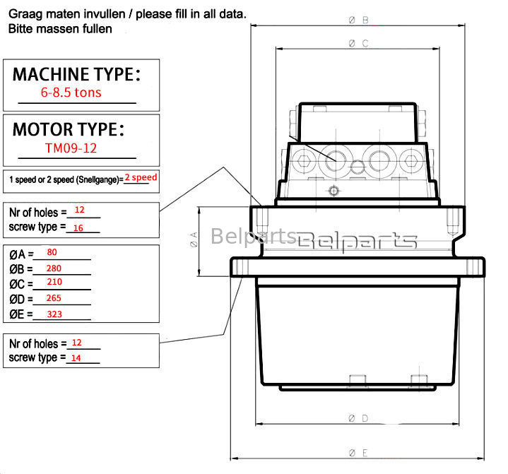 Koparka Belparts DH290LC-V redukcja obrotu 2101-1025G 2101-1025E 2101-1025H skrzynia obrotu koparki Doosan