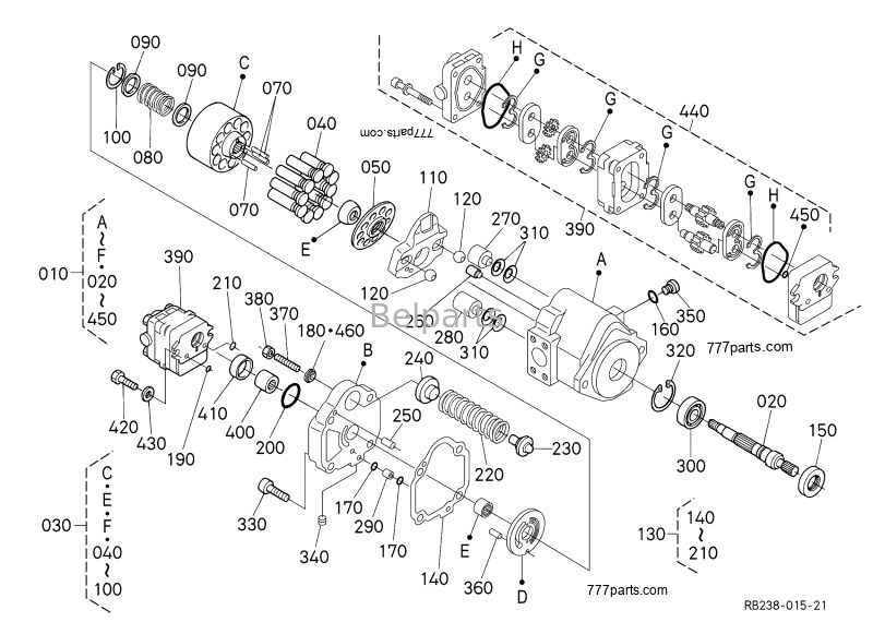 Pompy hydrauliczne Kubota U17-3 KX41-3 KX018-4 Mini części koparki PVD-00B-15P-5G3-4982A Główna pompa tłokowa RB238-61112 RB238-61110