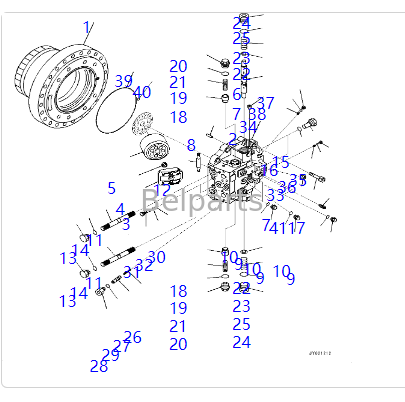 706-8J-01411 706-8J-01421 Silnik jezdny do KOMATSU PC450-7 PC450LC-7 PC450-8 PC450LC-8 PC490-10 PC490LC-10 Część koparki Hydrauliczny silnik gąsienicowy