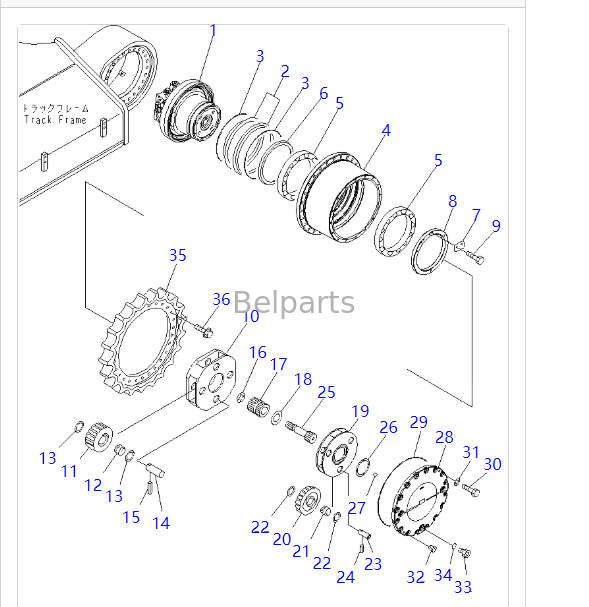 208-27-00411 208-27-00421 Napęd końcowy do KOMATSU PC390LC-10 PC400-7 PC400LC-7 PC450-7 PC450LC-7 PC450-8 PC450LC-8 Silnik jezdny koparki z redukcją
