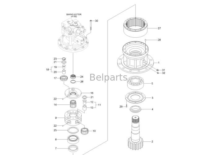 Hydrauliczny silnik obrotu koparki R140-9 huśtawka koparki skrzynia biegów 31Q4-11141