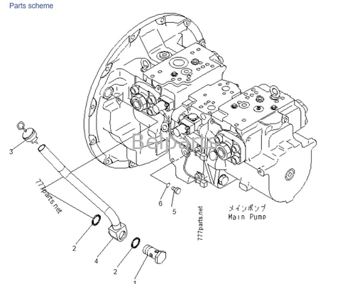 Komatsu PC400-7 708-2H-00022 708-2H-00450 708-2H-00460 Główna pompa hydrauliczna do części mini wykopalni