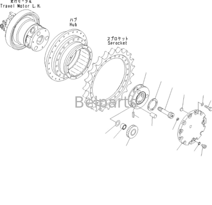 Części końcowe Belparts D31EX-22 D37PX-22 D39EX-22 Excavator Travel Motor 706-8F-01110 11Y-27-30301 Dla Komatsu
